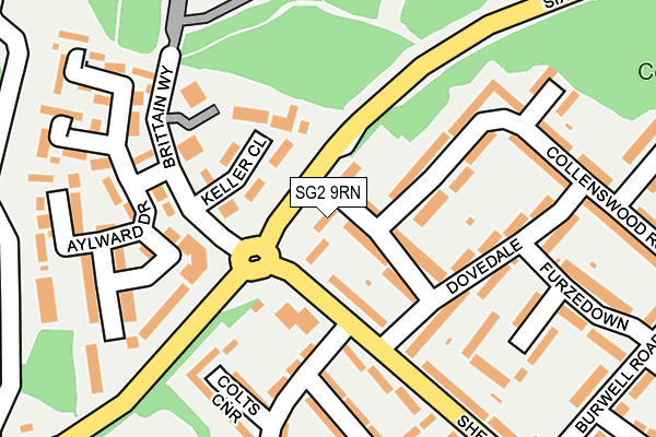 SG2 9RN map - OS OpenMap – Local (Ordnance Survey)