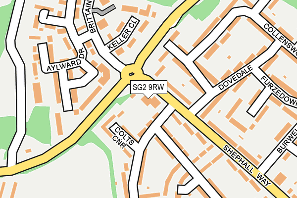 SG2 9RW map - OS OpenMap – Local (Ordnance Survey)