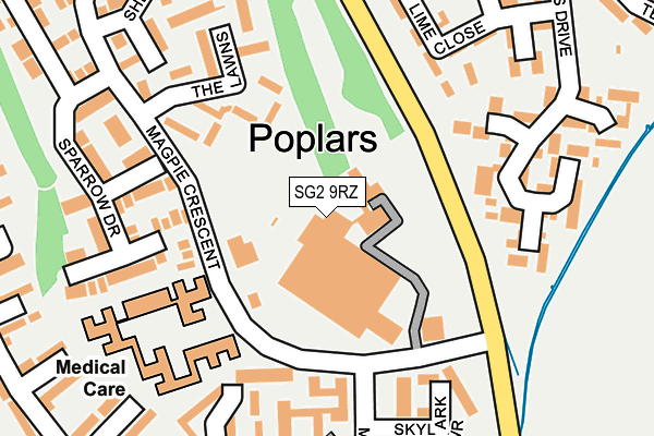SG2 9RZ map - OS OpenMap – Local (Ordnance Survey)