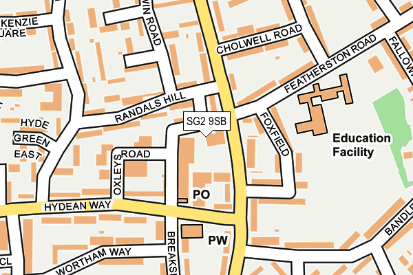 SG2 9SB map - OS OpenMap – Local (Ordnance Survey)