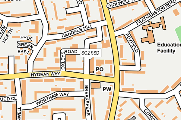 SG2 9SD map - OS OpenMap – Local (Ordnance Survey)