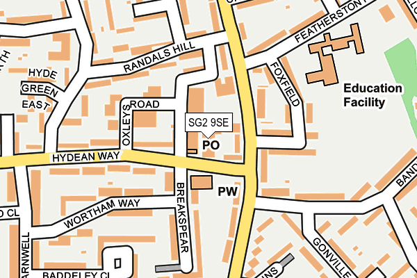 SG2 9SE map - OS OpenMap – Local (Ordnance Survey)