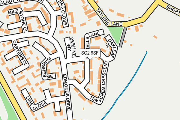 SG2 9SF map - OS OpenMap – Local (Ordnance Survey)