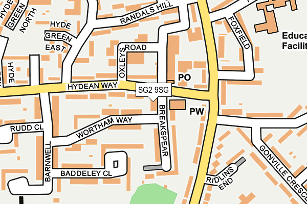 SG2 9SG map - OS OpenMap – Local (Ordnance Survey)