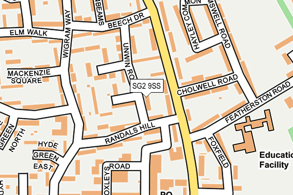 SG2 9SS map - OS OpenMap – Local (Ordnance Survey)