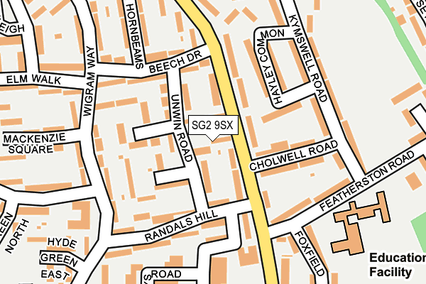 SG2 9SX map - OS OpenMap – Local (Ordnance Survey)