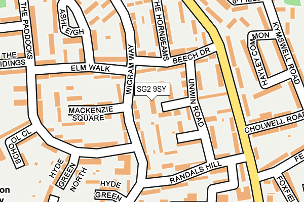 SG2 9SY map - OS OpenMap – Local (Ordnance Survey)