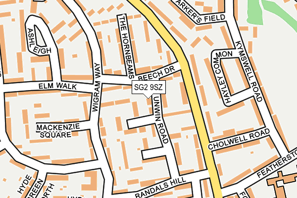 SG2 9SZ map - OS OpenMap – Local (Ordnance Survey)