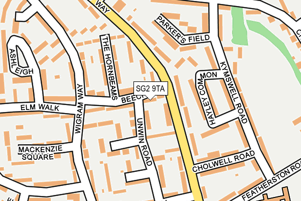 SG2 9TA map - OS OpenMap – Local (Ordnance Survey)