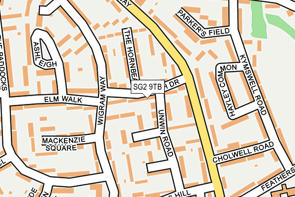 SG2 9TB map - OS OpenMap – Local (Ordnance Survey)