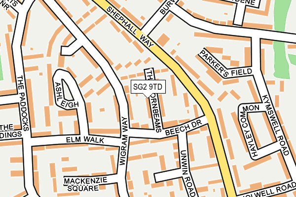 SG2 9TD map - OS OpenMap – Local (Ordnance Survey)