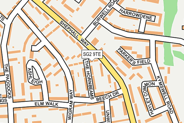 SG2 9TE map - OS OpenMap – Local (Ordnance Survey)