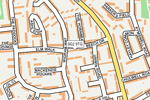 SG2 9TG map - OS OpenMap – Local (Ordnance Survey)
