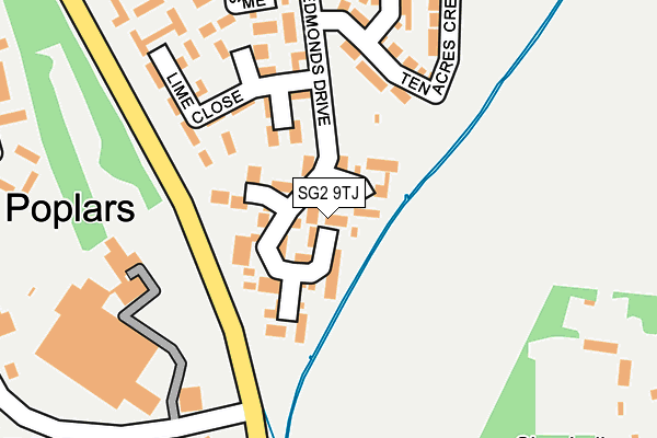 SG2 9TJ map - OS OpenMap – Local (Ordnance Survey)