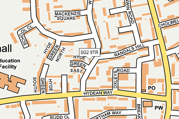 SG2 9TR map - OS OpenMap – Local (Ordnance Survey)