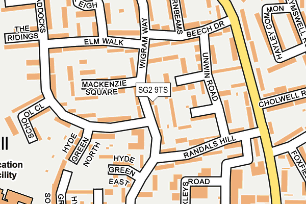 SG2 9TS map - OS OpenMap – Local (Ordnance Survey)
