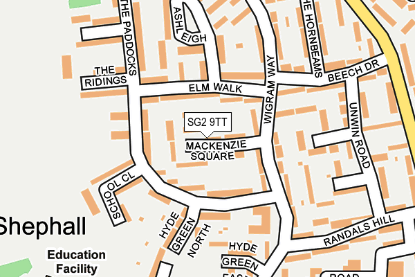 SG2 9TT map - OS OpenMap – Local (Ordnance Survey)