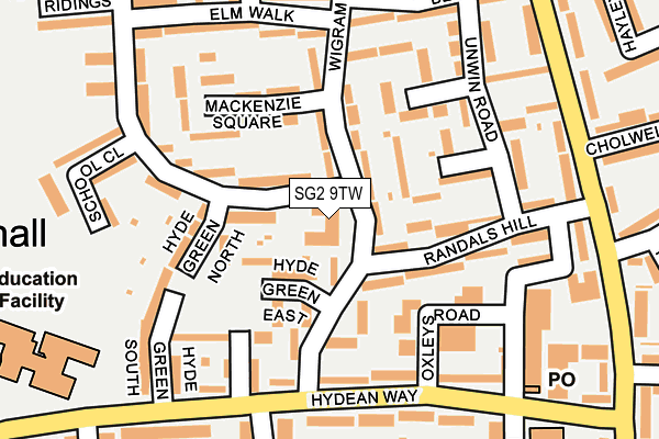 SG2 9TW map - OS OpenMap – Local (Ordnance Survey)
