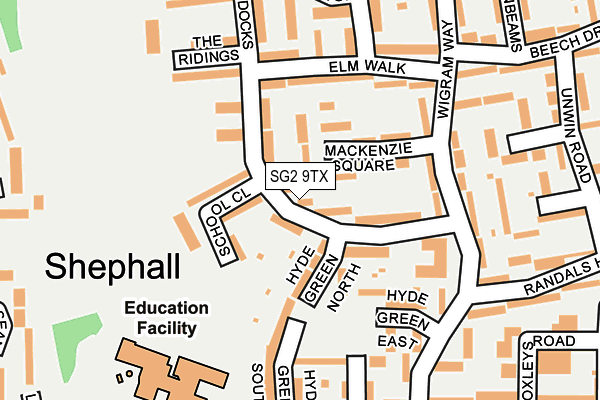 SG2 9TX map - OS OpenMap – Local (Ordnance Survey)