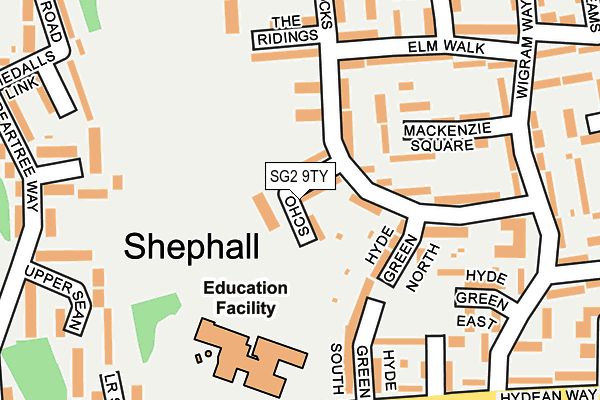 SG2 9TY map - OS OpenMap – Local (Ordnance Survey)