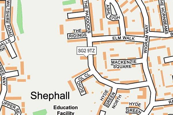 SG2 9TZ map - OS OpenMap – Local (Ordnance Survey)