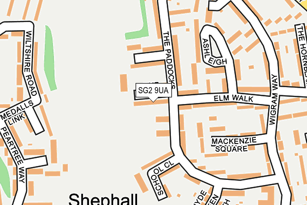 SG2 9UA map - OS OpenMap – Local (Ordnance Survey)