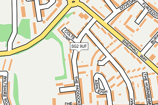 SG2 9UF map - OS OpenMap – Local (Ordnance Survey)