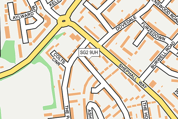 SG2 9UH map - OS OpenMap – Local (Ordnance Survey)