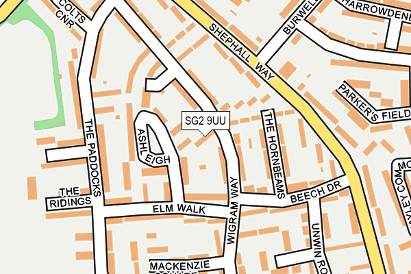 SG2 9UU map - OS OpenMap – Local (Ordnance Survey)