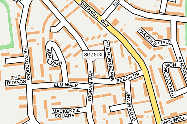 SG2 9UX map - OS OpenMap – Local (Ordnance Survey)