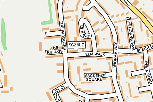 SG2 9UZ map - OS OpenMap – Local (Ordnance Survey)