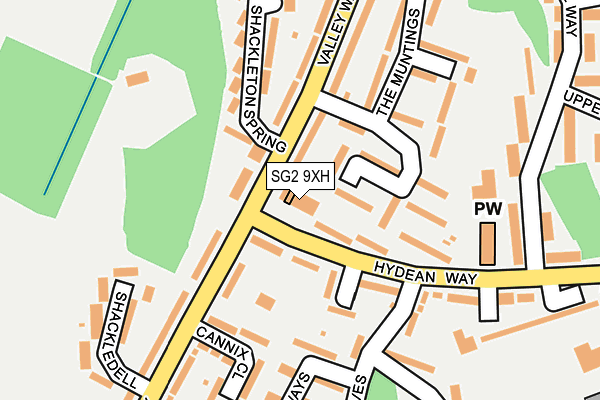 SG2 9XH map - OS OpenMap – Local (Ordnance Survey)