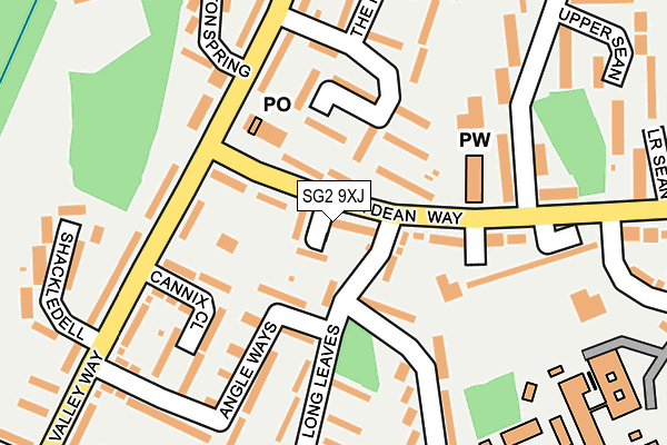 SG2 9XJ map - OS OpenMap – Local (Ordnance Survey)