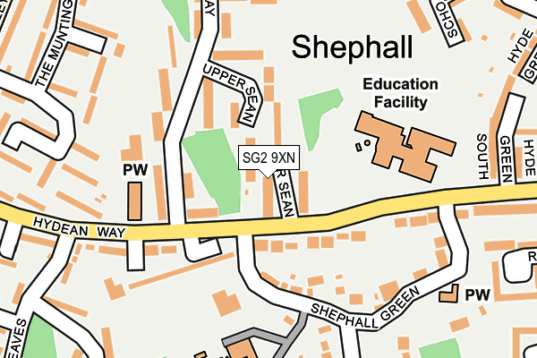 SG2 9XN map - OS OpenMap – Local (Ordnance Survey)
