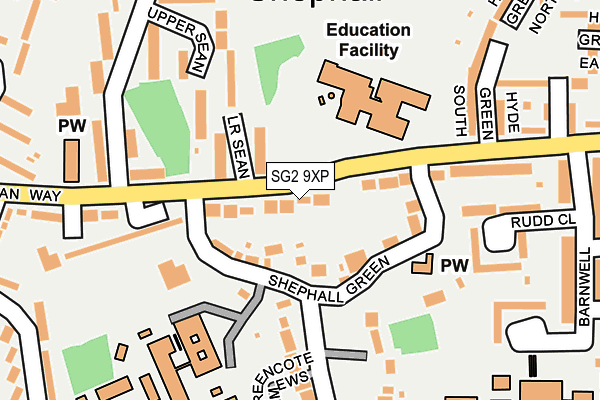 SG2 9XP map - OS OpenMap – Local (Ordnance Survey)
