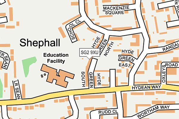 SG2 9XU map - OS OpenMap – Local (Ordnance Survey)