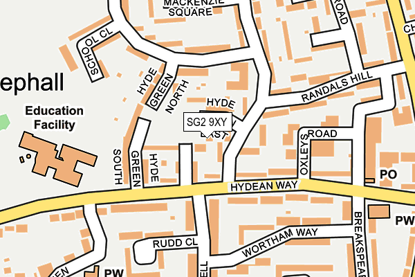 SG2 9XY map - OS OpenMap – Local (Ordnance Survey)