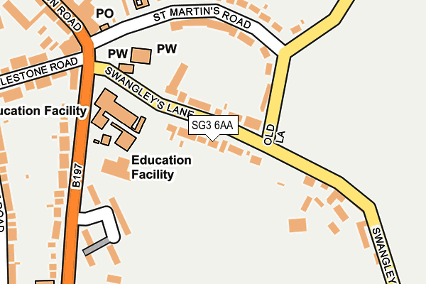 SG3 6AA map - OS OpenMap – Local (Ordnance Survey)