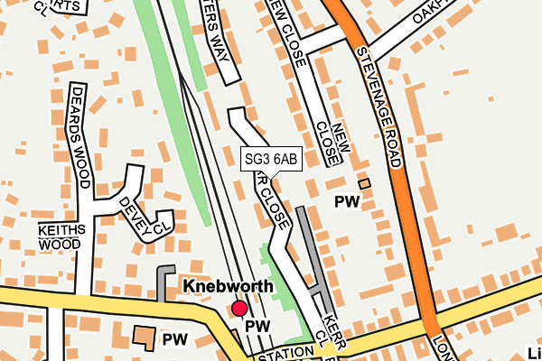 SG3 6AB map - OS OpenMap – Local (Ordnance Survey)