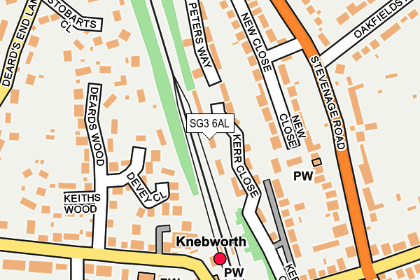 SG3 6AL map - OS OpenMap – Local (Ordnance Survey)