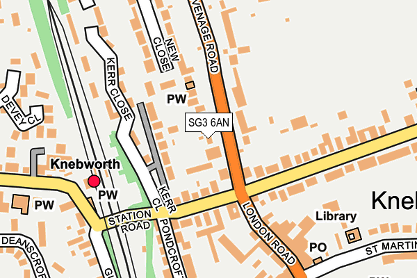 SG3 6AN map - OS OpenMap – Local (Ordnance Survey)