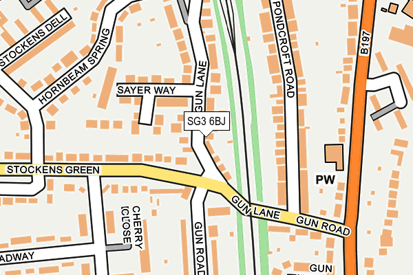 SG3 6BJ map - OS OpenMap – Local (Ordnance Survey)