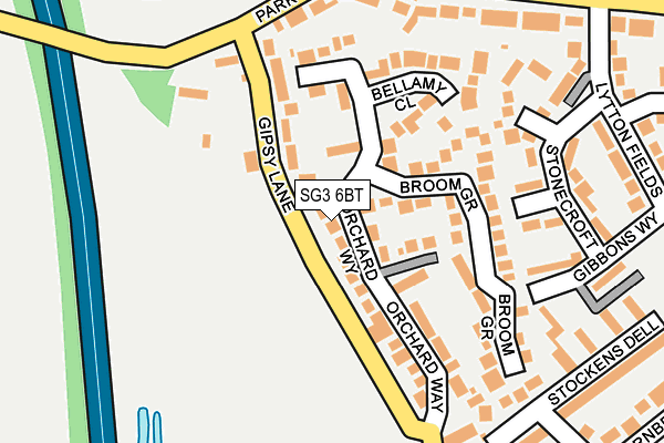 SG3 6BT map - OS OpenMap – Local (Ordnance Survey)