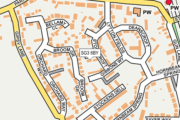 SG3 6BY map - OS OpenMap – Local (Ordnance Survey)