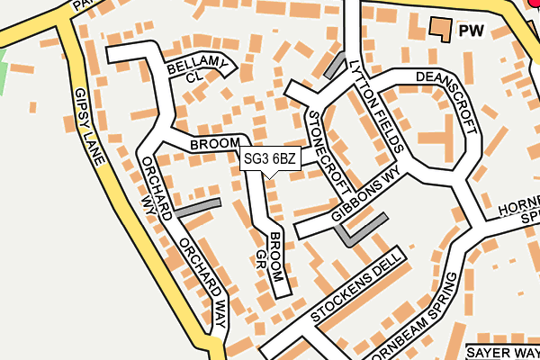 SG3 6BZ map - OS OpenMap – Local (Ordnance Survey)