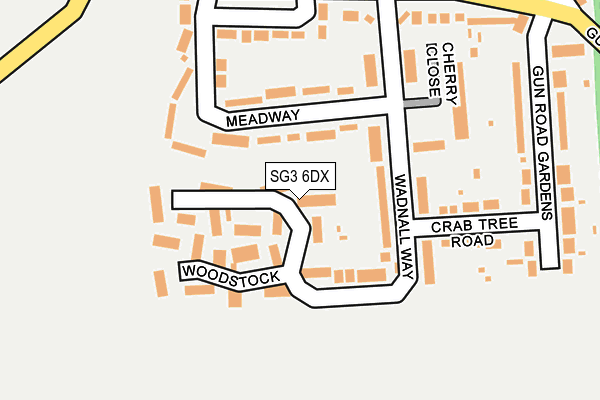 SG3 6DX map - OS OpenMap – Local (Ordnance Survey)
