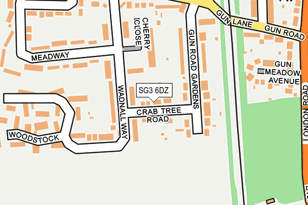 SG3 6DZ map - OS OpenMap – Local (Ordnance Survey)