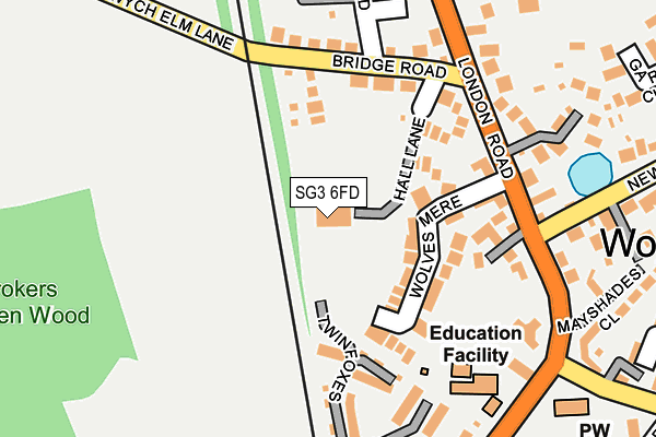 SG3 6FD map - OS OpenMap – Local (Ordnance Survey)