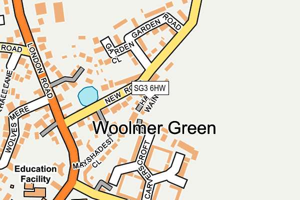 Map of GARDEN COURT (WOOLMER GREEN) RESIDENTS LTD at local scale