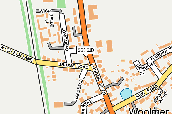 SG3 6JD map - OS OpenMap – Local (Ordnance Survey)